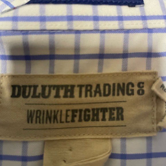 DULUTH WrinkleFighter Magnetic Closure Short Sleeve Plaid Dress Shirt Mens Large - Picture 3 of 8
